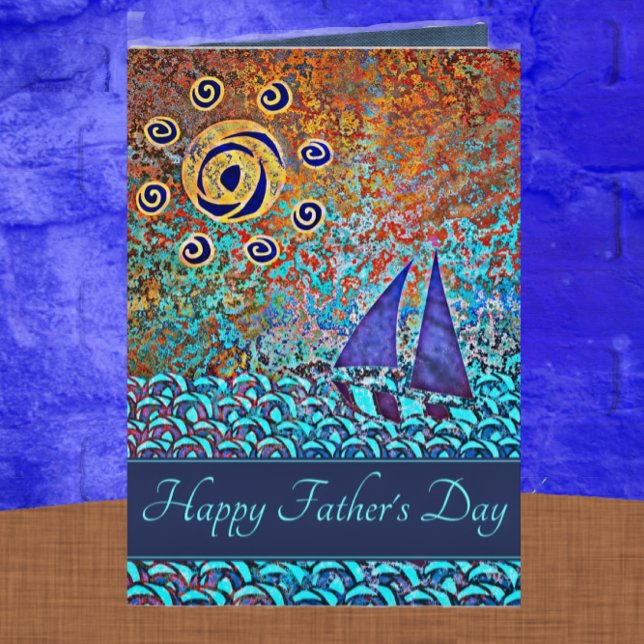 Sailing the Ocean Sea Happy Father's Day Photo Card (Creator Uploaded)