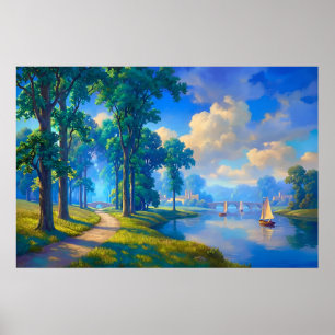 Sailing the Quiet River Poster