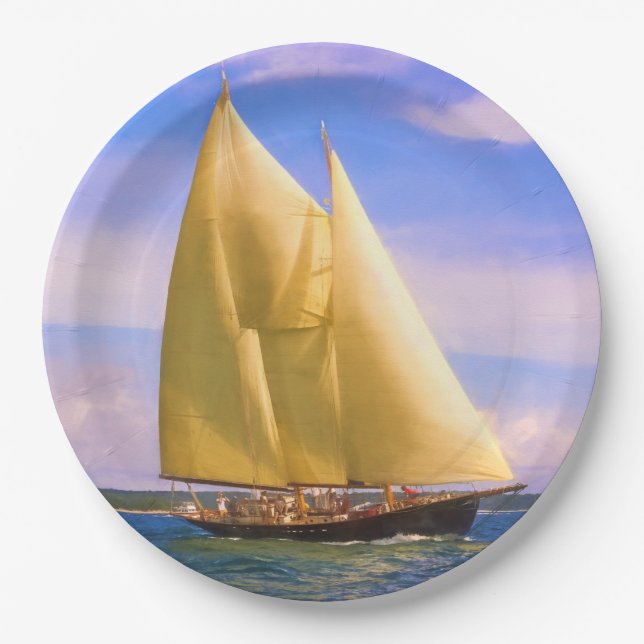 Sailing The Sound Paper Plates (Front)