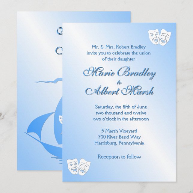 Sailing Theater Theme Wedding Invitation (Front/Back)