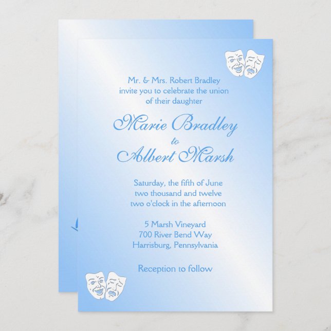 Sailing Theater Theme Wedding Invitation (Front/Back)