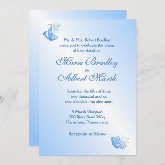 Sailing Theater Wedding  Invitation (Front/Back)