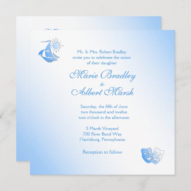 Sailing Theater Wedding  Invitation (Front/Back)