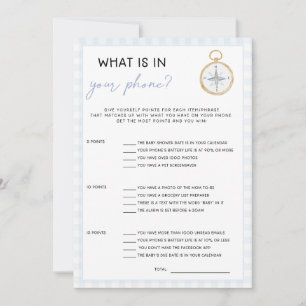 Sailing Themed Baby Shower Game - Whats in Phone