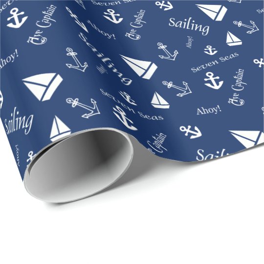 Sailing Themed Gift Wrap Wrapping Paper Nautical