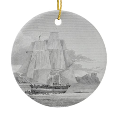 Sailing through young ice, September 1824, from 'J Ceramic Ornament