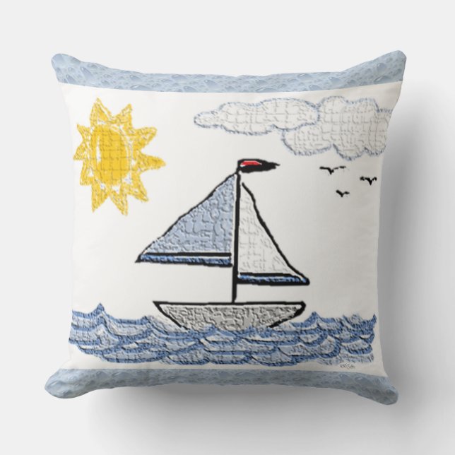 Sailing Throw Pillow (Front)