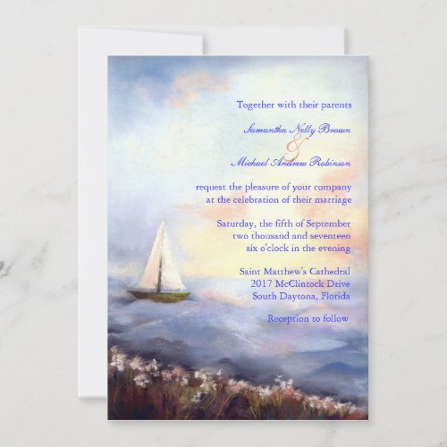 Sailing Together Beach Wedding Invitations