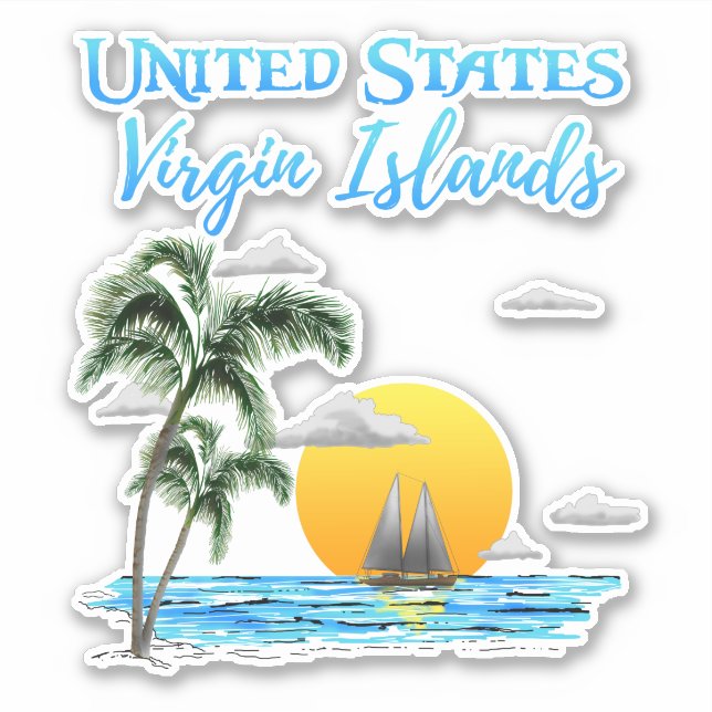 Sailing U.S. Virgin Islands Sticker (Front)