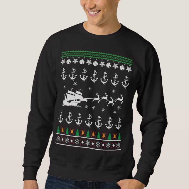 Sailing Ugly Christmas Sweatshirt (Front)
