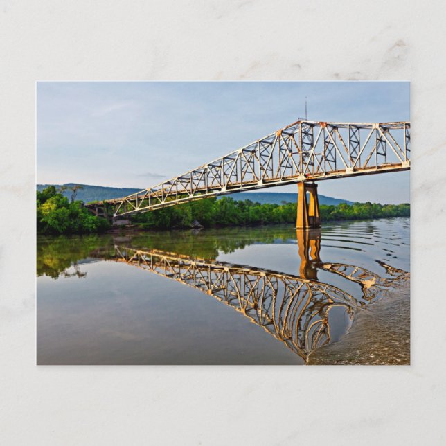 Sailing Under A Bridge Over The Tennessee River Postcard (Front)