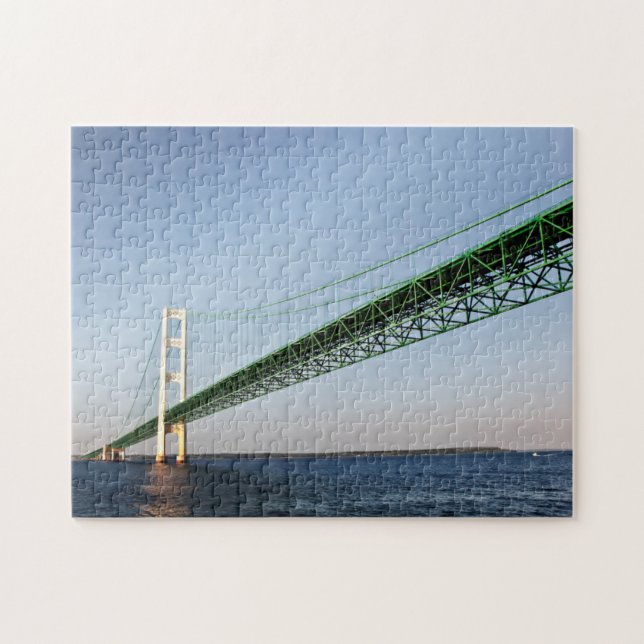 Sailing Under The Mackinac Bridge Jigsaw Puzzle (Horizontal)