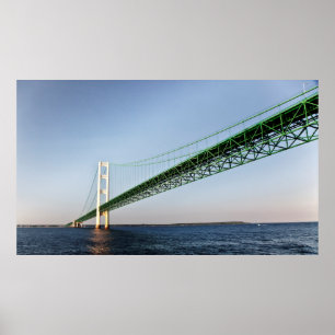 Sailing Under The Mackinac Bridge Poster