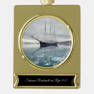 Sailing vessel Rembrandt van Rijn 1947 Gold Plated Banner Ornament