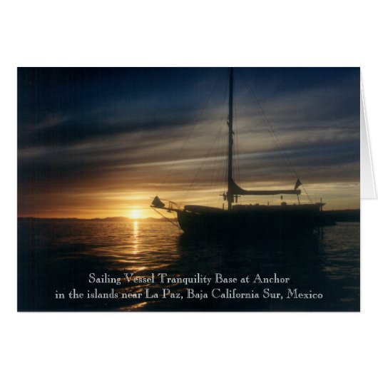 Sailing Vessel Tranquility Base at anchor Cards (Front Horizontal)
