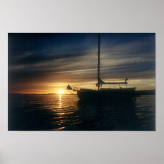 Sailing Vessel Tranquility Base at anchor Poster