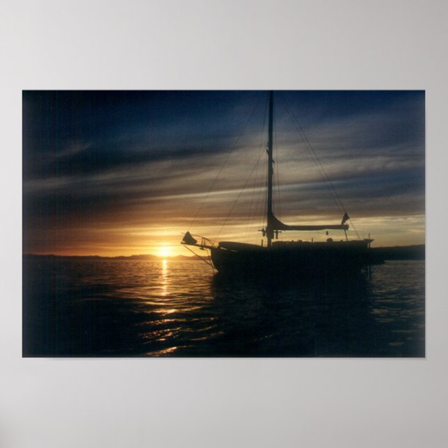Sailing Vessel Tranquility Base at anchor Poster (Front)
