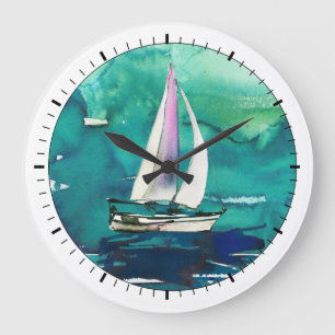 Sailing Vignette Wall Clock