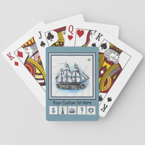 Sailing Vintage Artistic Nautical  Poker Cards