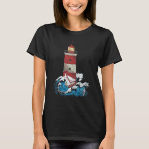 Sailing Waves Ocean Sea Nautical Sailboat Lighthou T-Shirt