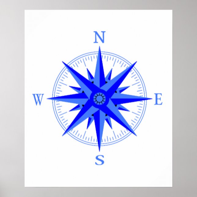 Sailing - Wind Rose Compass Nautical Shirt Poster (Front)