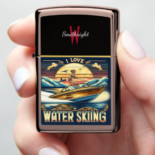 Sailing With Passion: I Love Water Skiing Zippo Lighter
