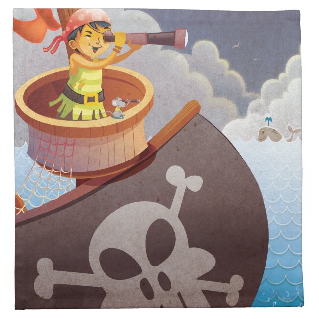 Sailing with Pirates Cloth Napkin (Front)