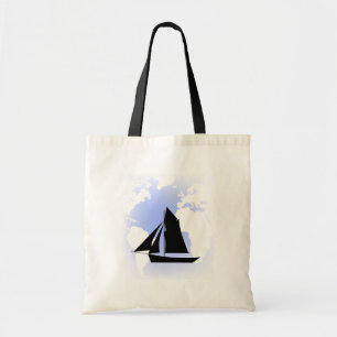 Sailing World Sail Boat Canvas Tote Bag