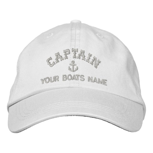 Sailing yacht captains embroidered baseball cap (Front)