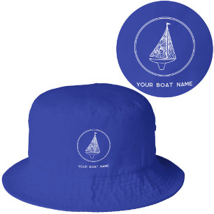 Sailing Yacht Personalized Boat Name Bucket Hat