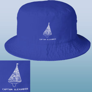 Sailing Yacht Personalized Captain Name Bucket Hat