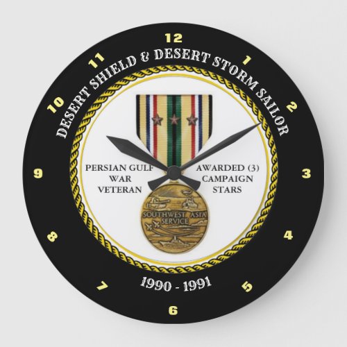 SAILOR  3 STARS   DESERT SHIELD  STORM LARGE CLOCK