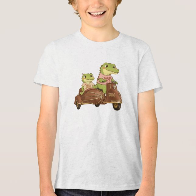 Sailor Ace and First Mate Gator Duo - Retro Advent Tri-Blend Shirt (Front)