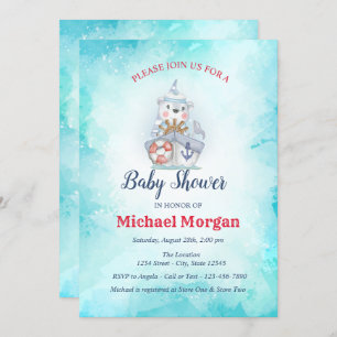 Sailor,Ahoy It's a BOY Sea Baby Shower Invitation