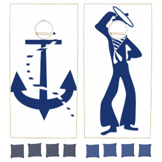 Sailor & Anchor Navy Cornhole Set
