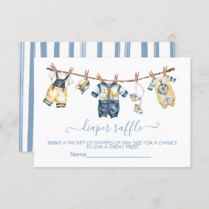 Sailor Baby Shower Clothesline Diaper Raffle Invitation