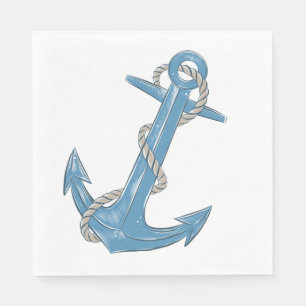 Sailor Beach Ocean Blue Nautical Wedding Napkins