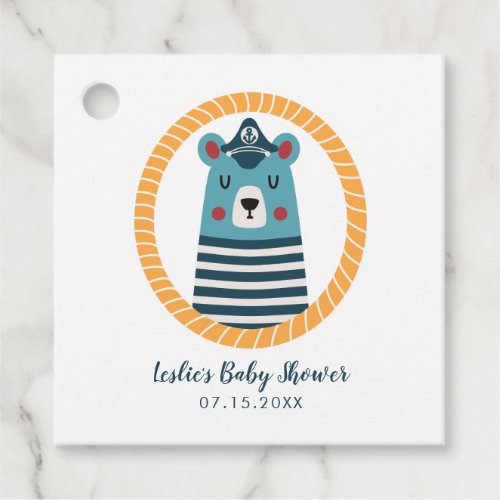 Sailor Bear Baby Shower Favor Tags