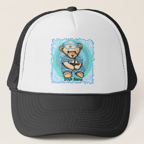 Sailor Bear Baby Trucker Hat