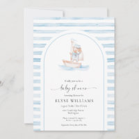 Sailor Bear Blue Stripe Baby Shower