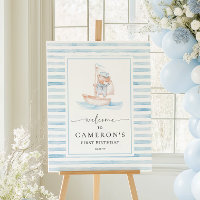 Sailor Bear Blue Stripe Welcome