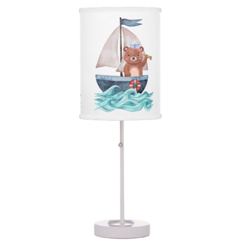 Sailor Bear Boat Nautical Sea Ocean Boy Nursery  Table Lamp