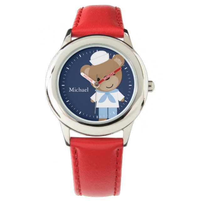Sailor Bear Personalized Kid's Watch (Front)