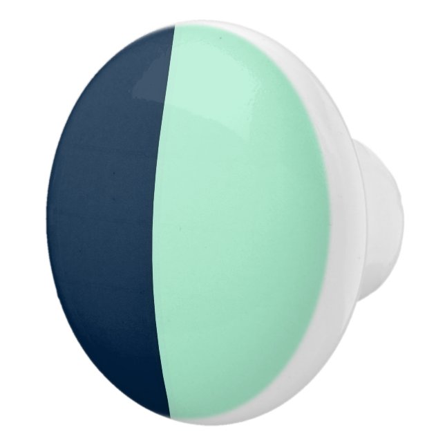 Sailor Blue and Mint Ceramic Knob (Right)