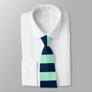 Sailor Blue and Mint Horizontal Stripes Neck Tie