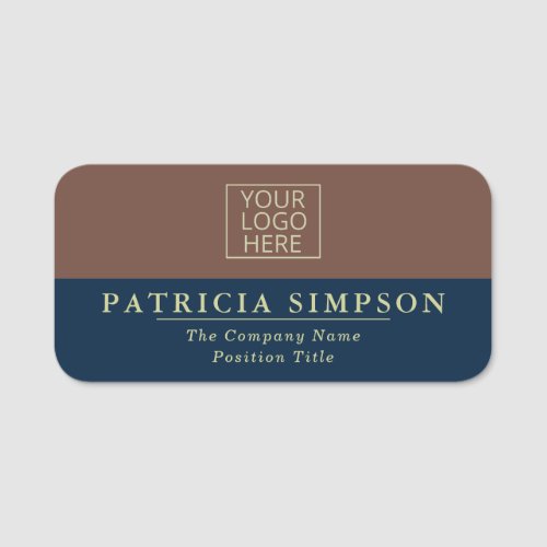 Sailor Blue  Chocolate Brown Confident  Stylish Name Tag