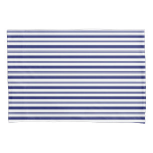 Sailor Blue Horizontal Stripes (small scale) Pillow Case