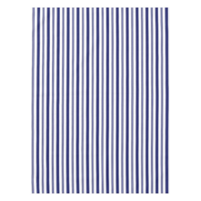 Sailor Blue Vertical Stripes Tablecloth (Front)