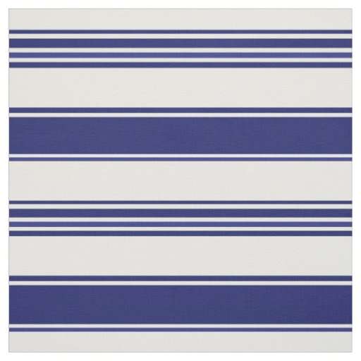 Sailor Blue & White Beach Stripes (large scale) Fabric