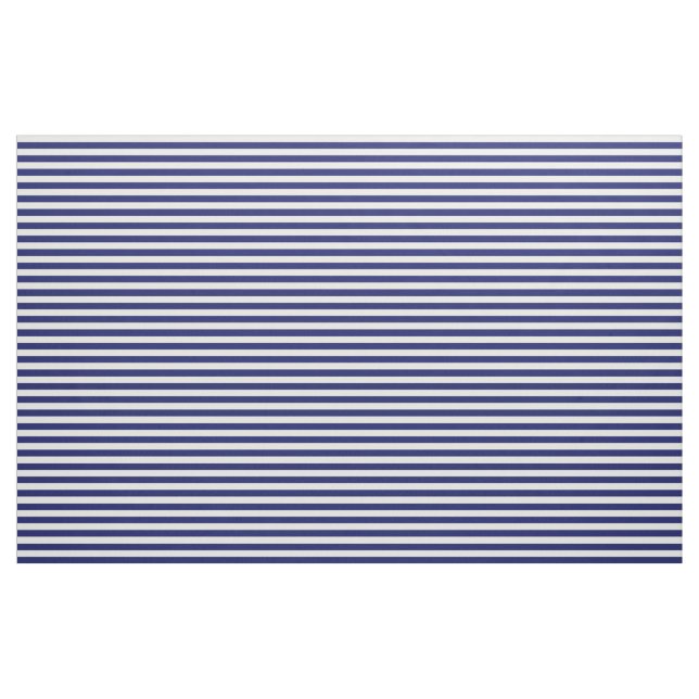 Sailor Blue & White Beach Stripes (small scale) Fabric (Yard)